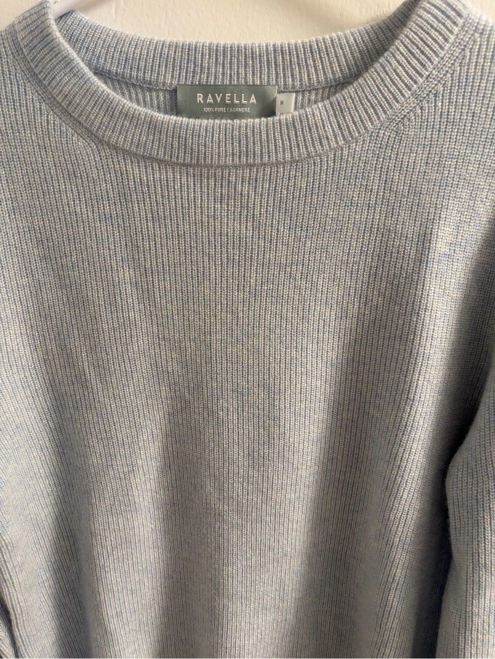 Ravella Sky Blue Ribbed Crewneck Sweater - Picture 2 of 10